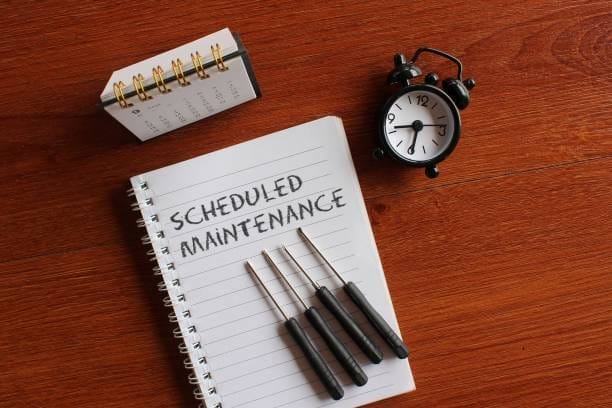 Scheduled Maintenance Tools on Notebook
