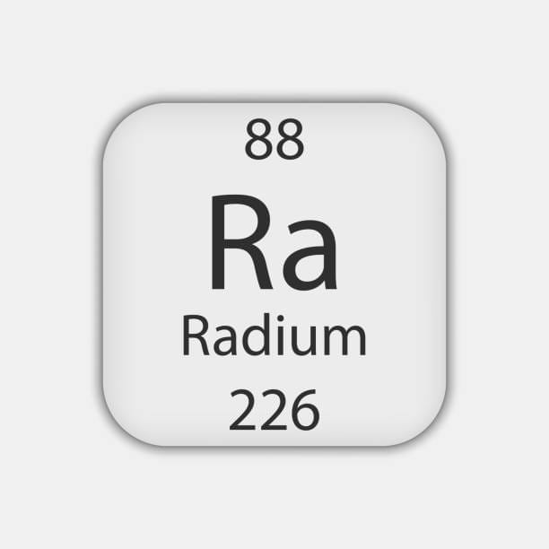 Radium 226 element symbol on periodic table for water testing