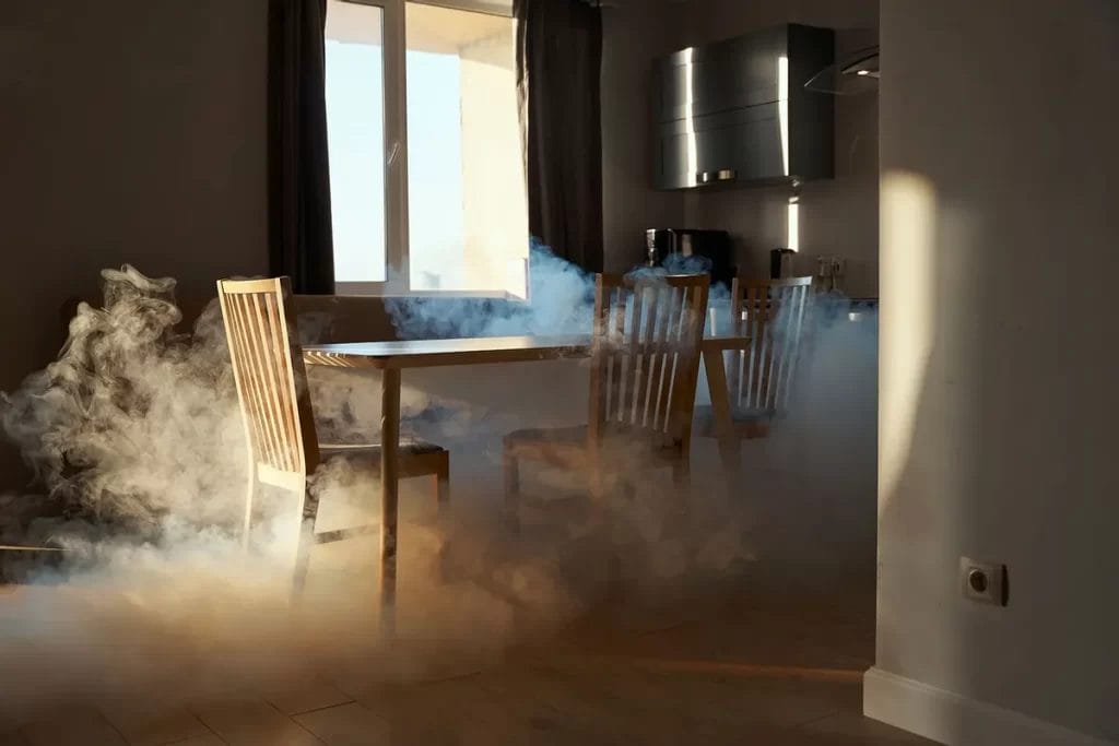 Smoke in a Dining Room for Coal Ash Air Testing Service
